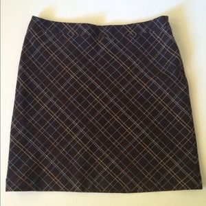American Eagle, brown plaid, wool-blend skirt