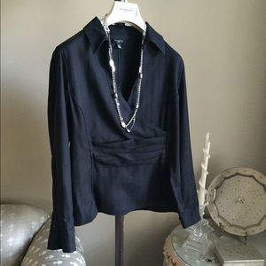 Talbots 100% cotton petite top wrap style