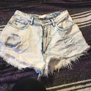 high waist shorts acid wash