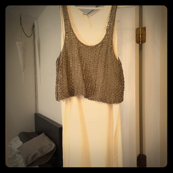 Free People sleeveless knit twofer maxi