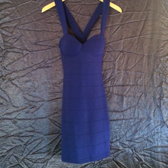 Blue spandex dress