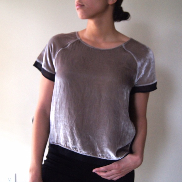 Short sleeve velvet Madewell top