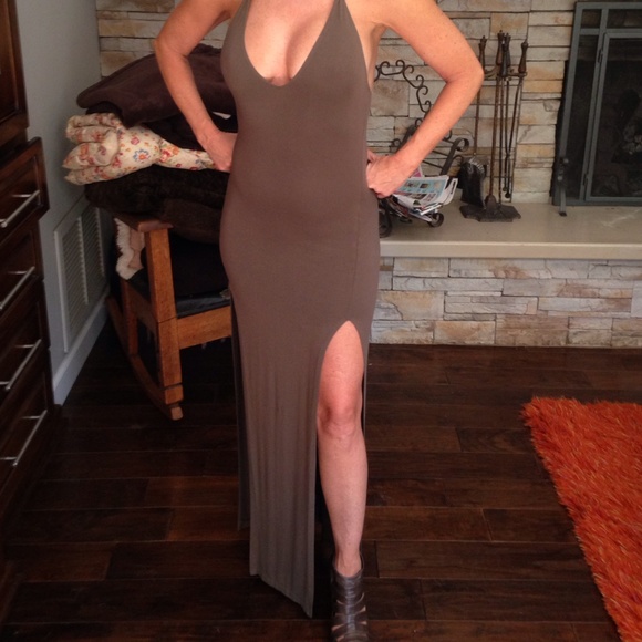 Olive racerback maxi dress