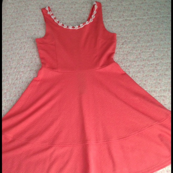 Coral circle dress
