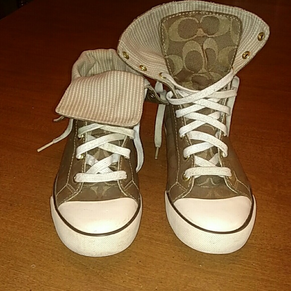 High top coach sneakers sz 6.5 - Picture 2 of 4