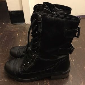 Black combat boots