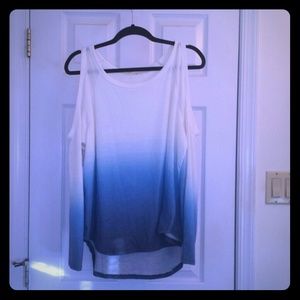 Ombre cold shoulder shirt
