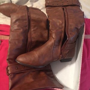 Brown/Rust over the knee boots