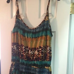 Multi-colored animal print jumpsuit