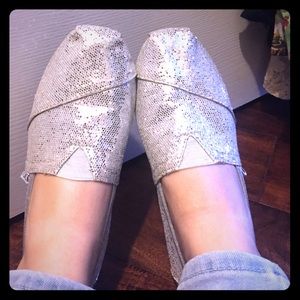TOMS classics--silver glitter PRICE DROPPED
