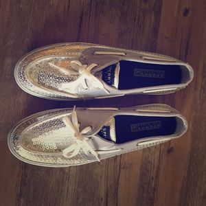 Silver sequin Sperry Topsiders
