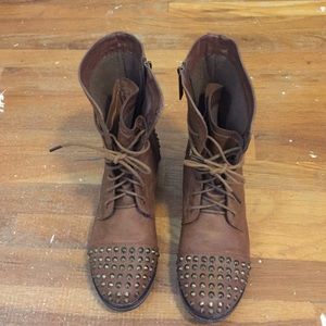 Tan with studs combat boots!