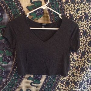 Grey Forever 21 Crop Top