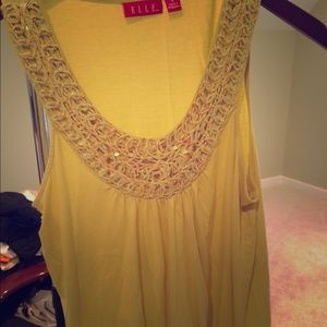 Beautiful yellow in sequin tank top!