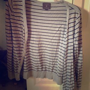 forever 21 cardigan size M gray striped.