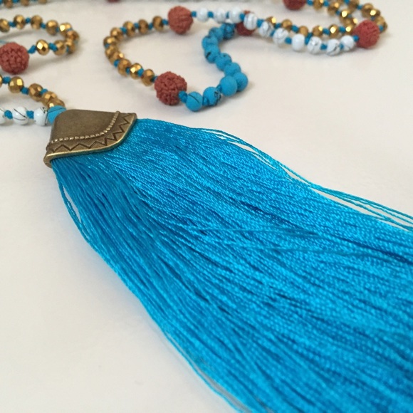 ❌❌SOLD Boho Tassel Beaded Necklace - Picture 3 of 3
