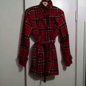 Red Plaid  Coat