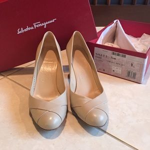 Nude Ferragamo heels