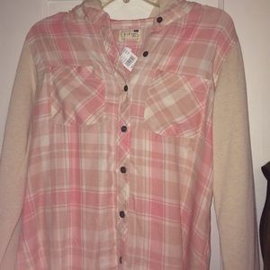 Pacsun Pink Flannel/Sweatshirt