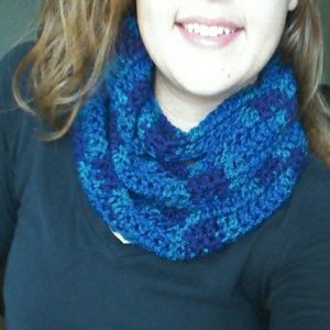 Blue infinity scarf