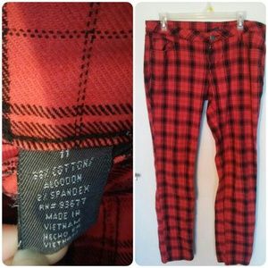 Punk Plaid Skinny Jeans