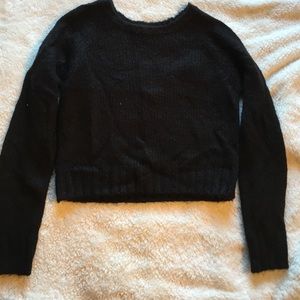 Cute Black Crop Sweater