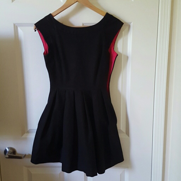 Black Zara dress with hot pink lining