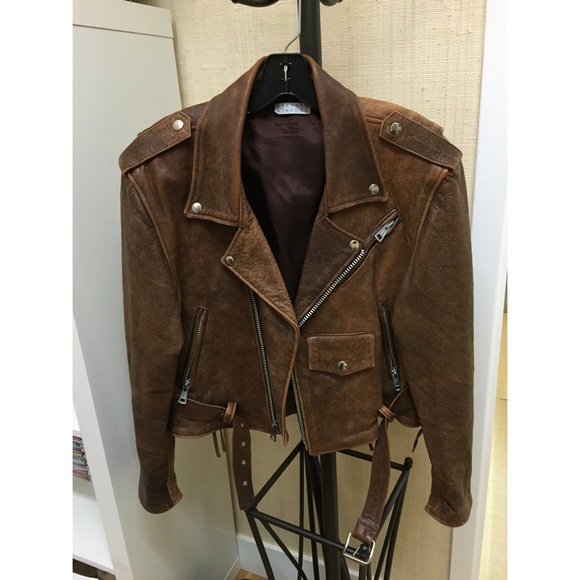 Barneys New York Leather Moto Jacket