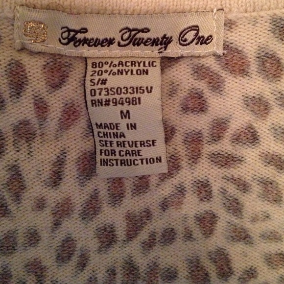 Leopard crop top button down sweater. - Picture 4 of 4