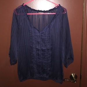 Navy 3/4 sleeve blouse
