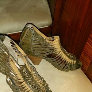 Bakers army green and tan sandals