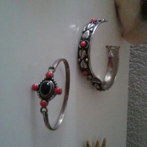 Vintage silver corral  bracelets