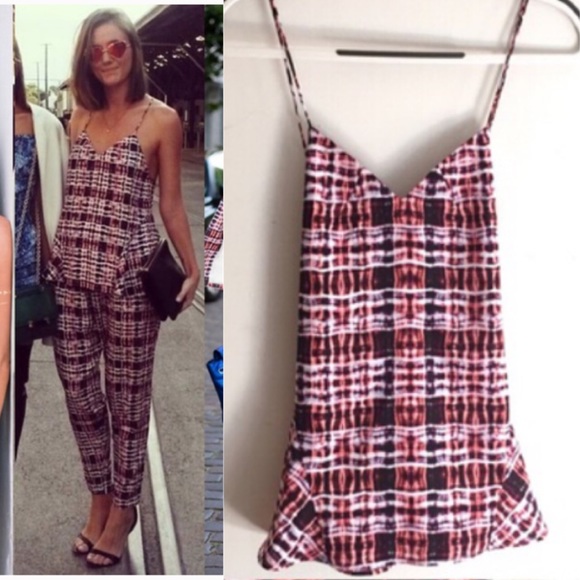 New Finders Keepers Dream On Top in Tartan Pink M