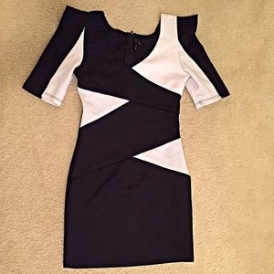 Black & White fitted dress