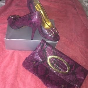 Open toe shoe w/clutch