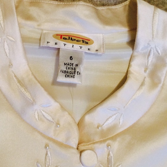 Talbots Ivory Satin Blazer/Jacket - Picture 2 of 4