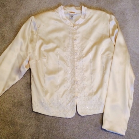 Talbots Tops - Talbots Ivory Satin Blazer/Jacket