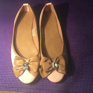 ~~FINAL PRICE~~light pink and brown flats