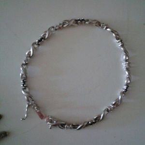 Sterling Silver Saphire and Diamond Kisses n Hugs