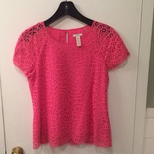 Jcrew pink lace top