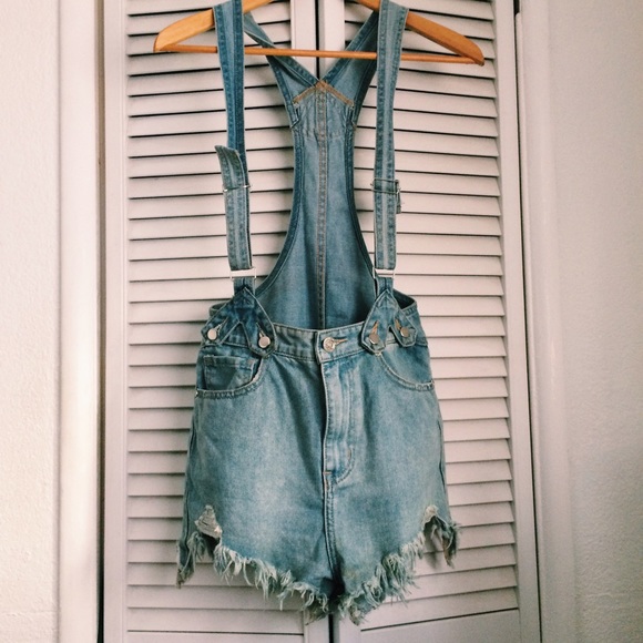 UNIF cut off denim overalls