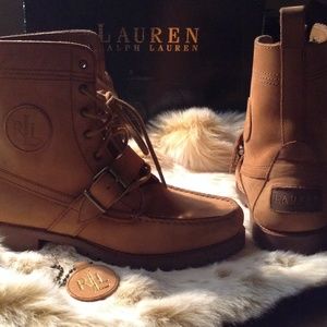 RALPH LAUREN ZERA TAN LEATHER BOOTS (6)