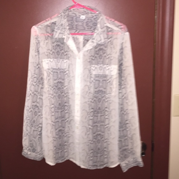 Snake print button up blouse - Picture 1 of 4
