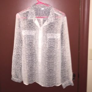 Snake print button up blouse