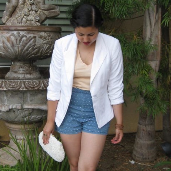 Denim Polka Dot High Waist Short