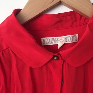 |Madewell| Red Silk Blouse by Alexa Chung