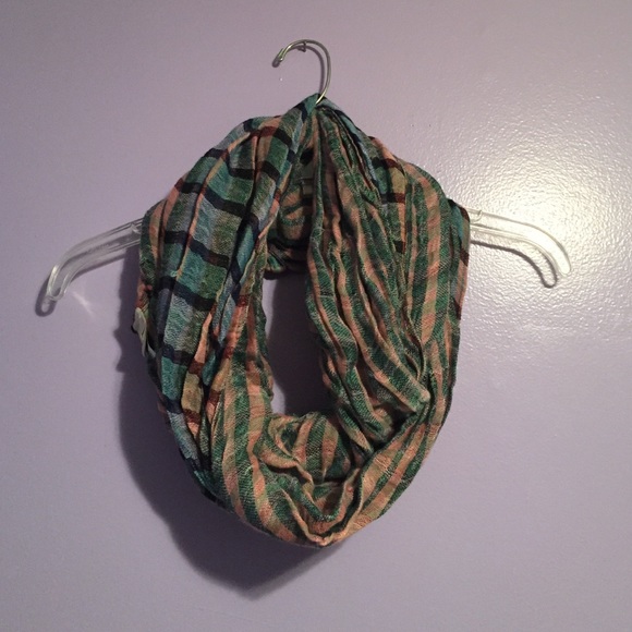 Mudd Plaid Multi-Color Infinity Scarf