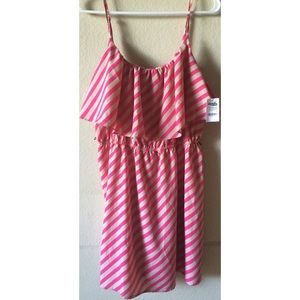 NWT Charlotte Russe Pink & Beige Striped Dress