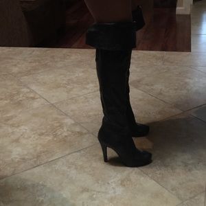 Thigh high leather boots