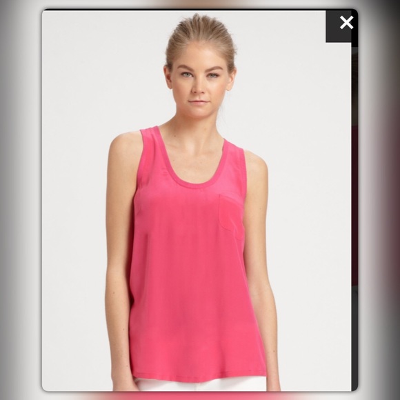 Joie Pink Alicia Silk Tank Top Sz S